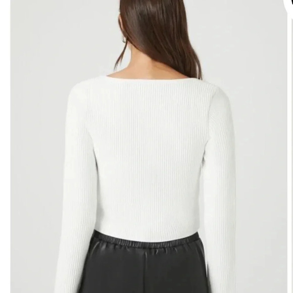 BNWT white ribbed knit sweater by Forever 21 - Picture 6 of 11